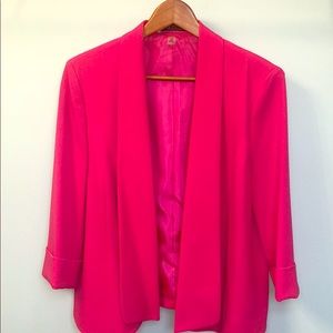 Bright pink Kasper Blazer (open front)